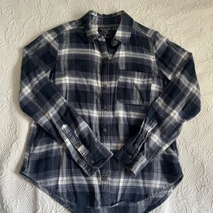 Womens Abercrombie and Fitch Navy Plaid Shirt